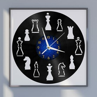 Generisch International Chess Vinyl Record Clock