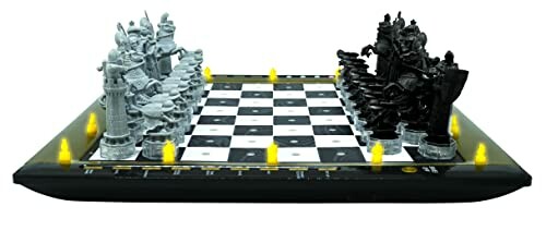 Electronic chess set with unique black and white pieces