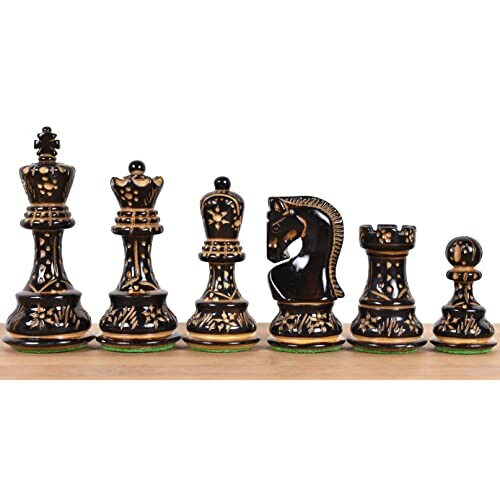 RoyalChessMall Burnt Zagreb Chess Pieces