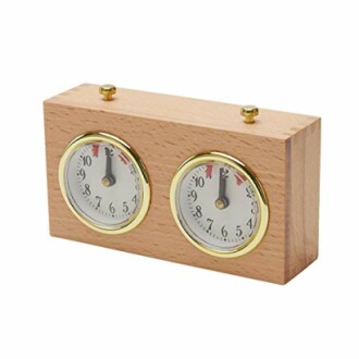 Wooden chess clock with two dials